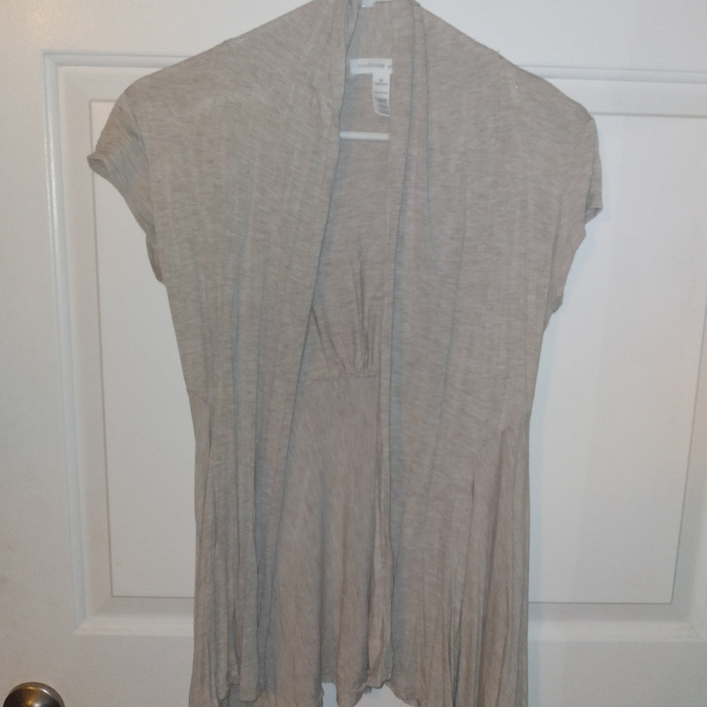 Tan short sleeve cardigan
